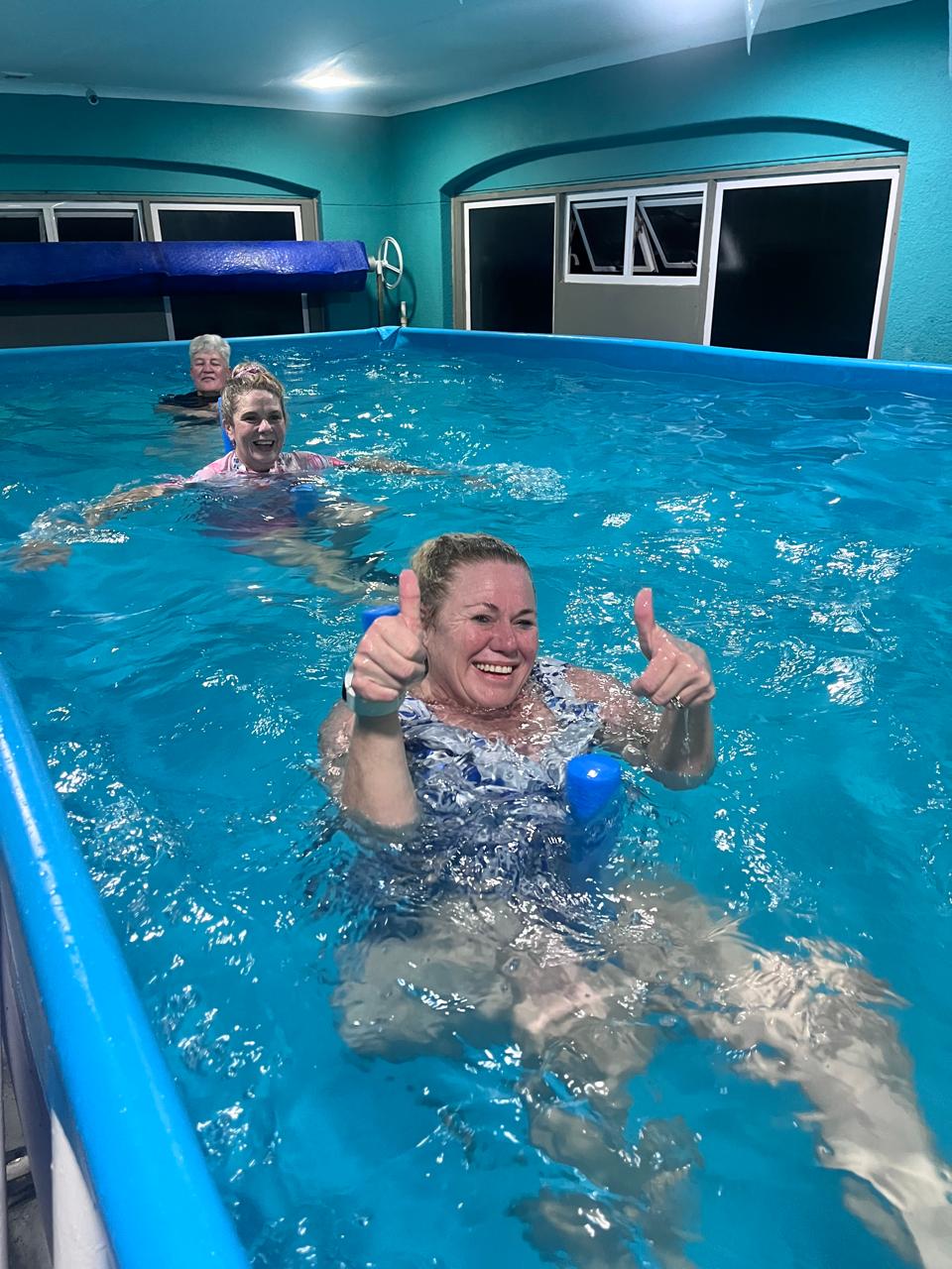 Evening class energy — full pool, full programme