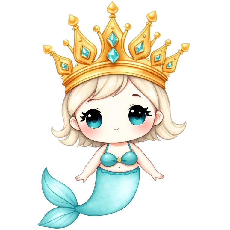 Gold package mermaid mascot