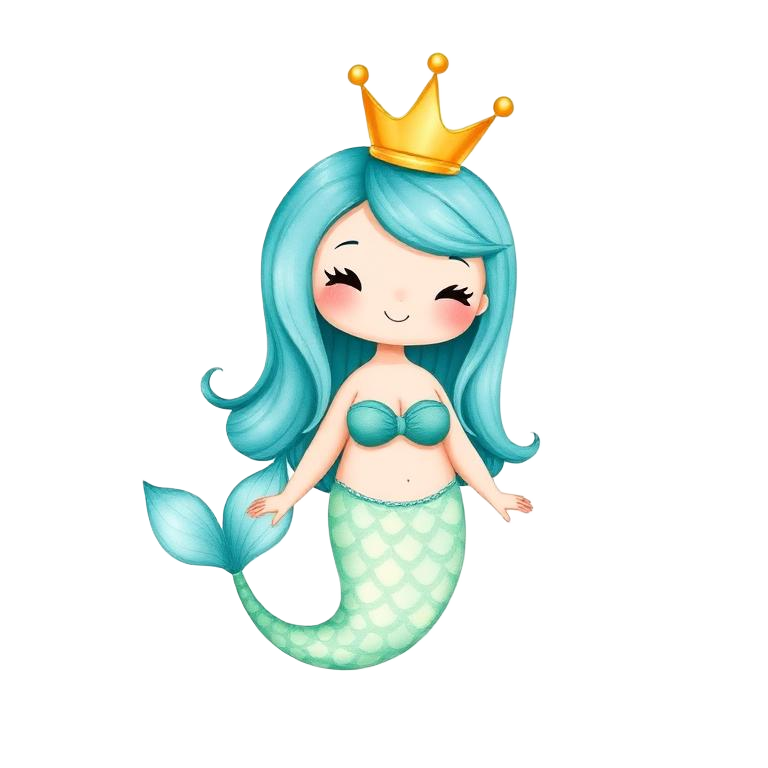 Silver package mermaid mascot